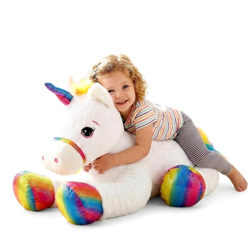 Giant unicorn soft toy 110cm - giant,