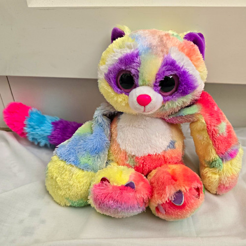 Colourful rainbow raccoon - colourful,